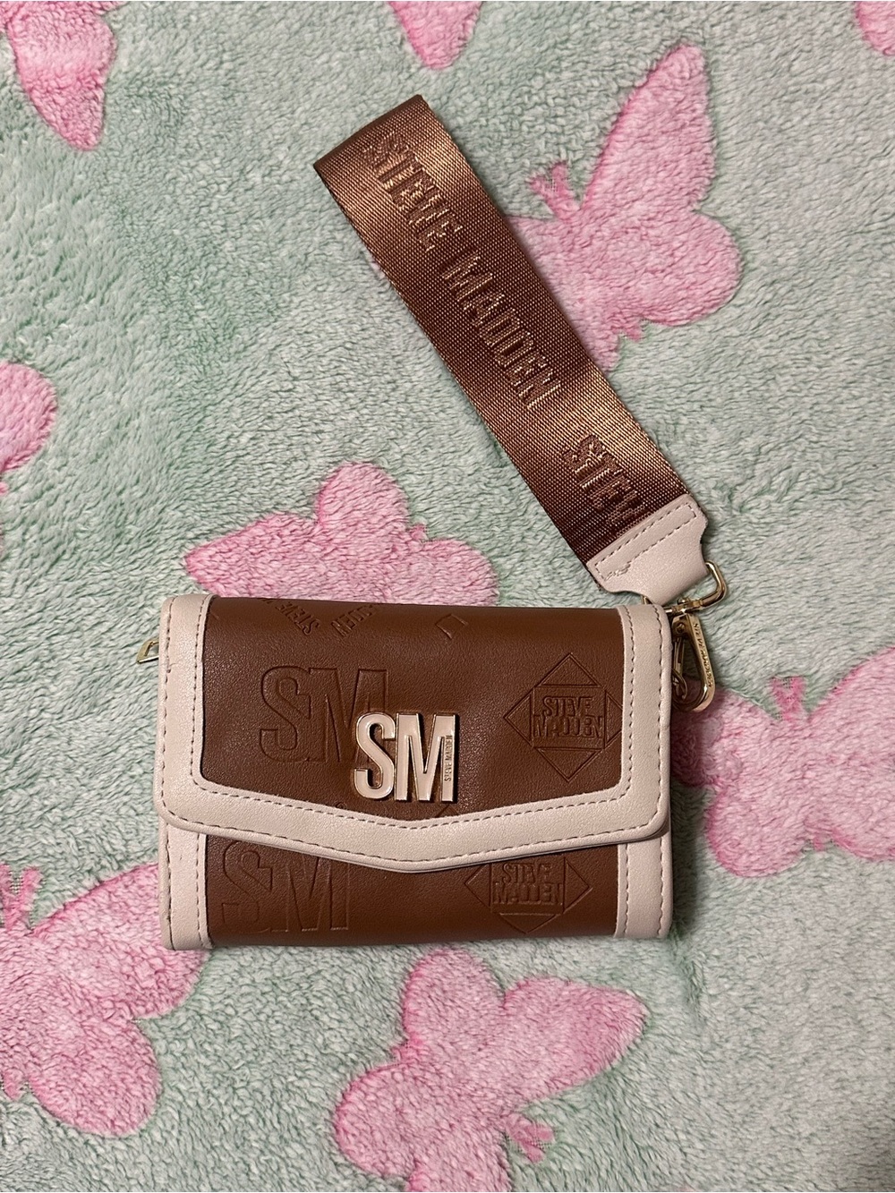 Brown and Cream Steve Madden Wallet